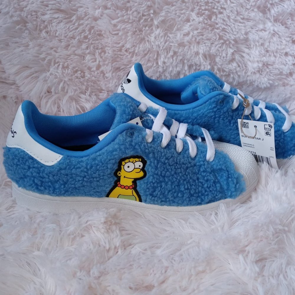 Adidas The Simpsons Marge Superstar Blue Shoes Size Youth 5 and 6 Womens